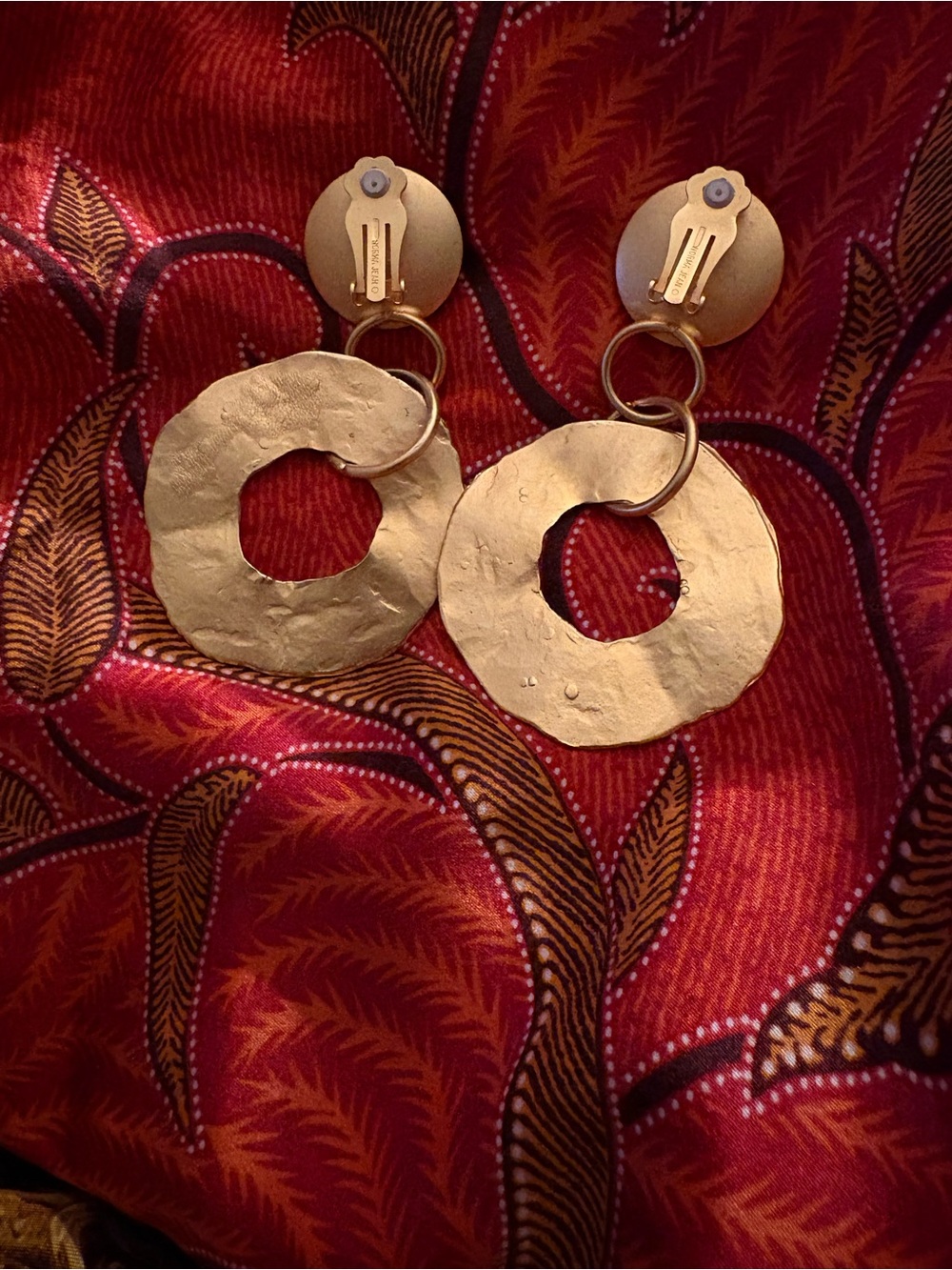 Norma Jean Gold Disc Drop Earrings with Pearl wAccent - Unisex Jewelry - Picture 6 of 8